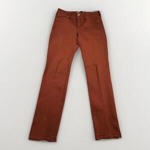 Code Bleu Jeans Womens 8 Chelsea Classic Straight Stretch Pants Red Orange (A11)